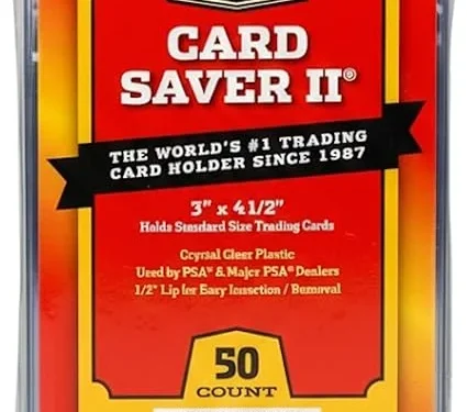 Cardboard Gold Card Saver 2 - Semi-Rigid Card Holder 3x4 for Trading Cards - PSA & Collector Approved - Secure Fit for Gaming, Baseball & Sports Cards - 50-Pack