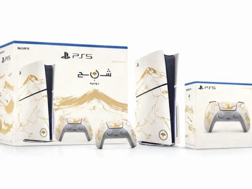 PlayStation 5 Slim Blu-ray Disc Ghost of Yotei Gold Limited Edition Bundle (KSA version), 2 Year Manufacturer Warranty+Extra controller Bundle