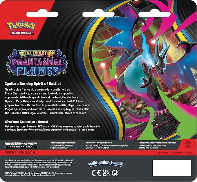 Mega Evolutions Phantasmal Flames 3 Pack Blister