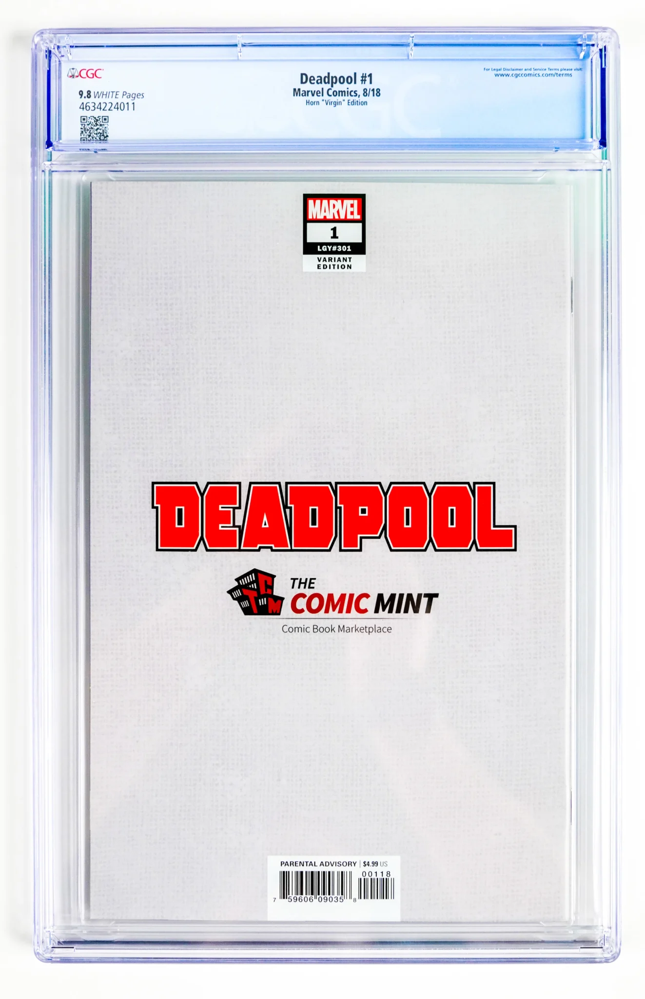 Deadpool #1 Horn Virgin Edition – CGC 9.8 White Pages