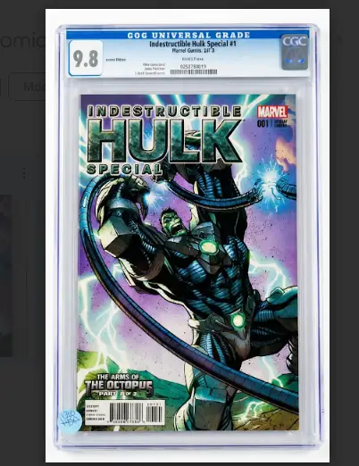 Indestructible Hulk Special 1 Variant CGC 9.8 graded Marvel comic