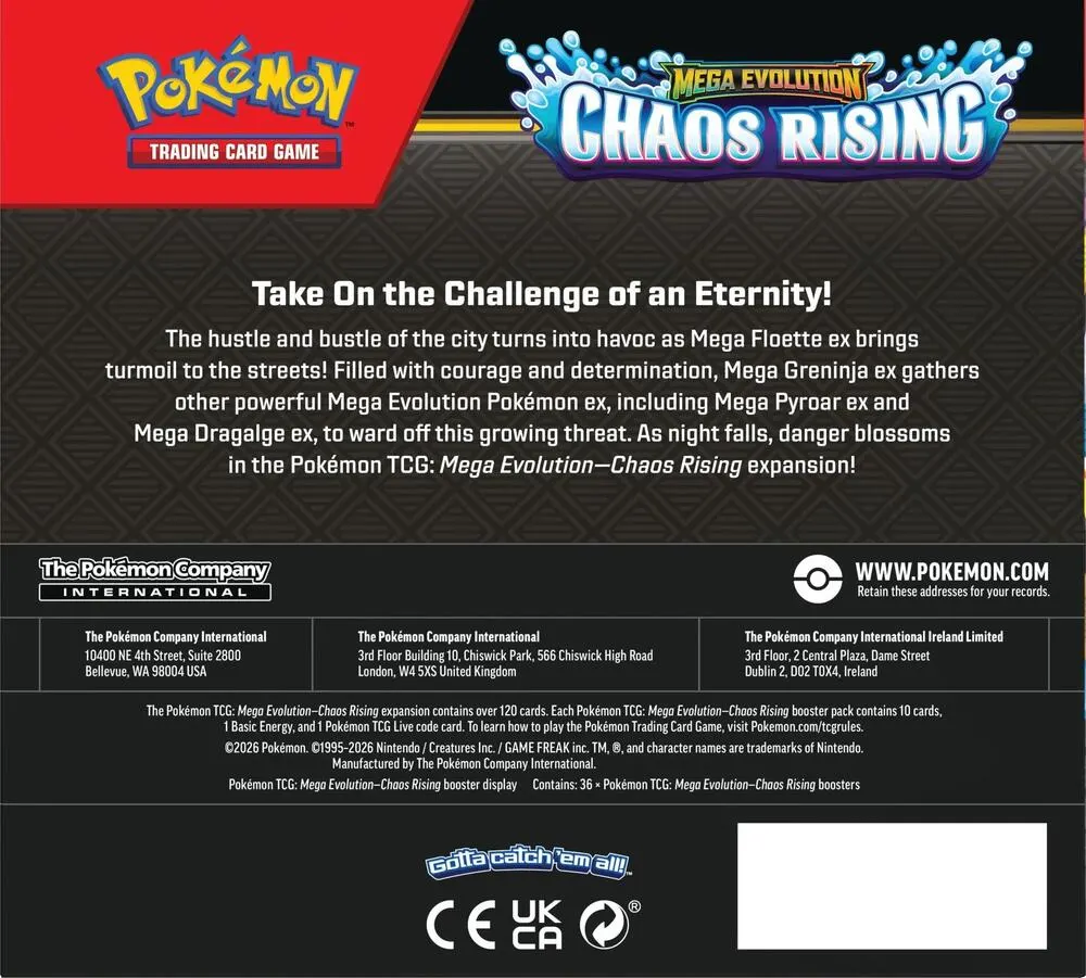 Pokemon TCG Mega Evolution Chaos Rising Booster Box